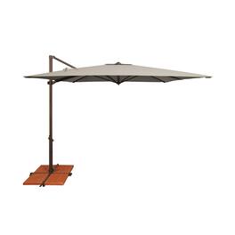 Mondawe - 8.6' Square Cantilever Patio Umbrella Bronze Frame with Cross Bar Stand - Silver