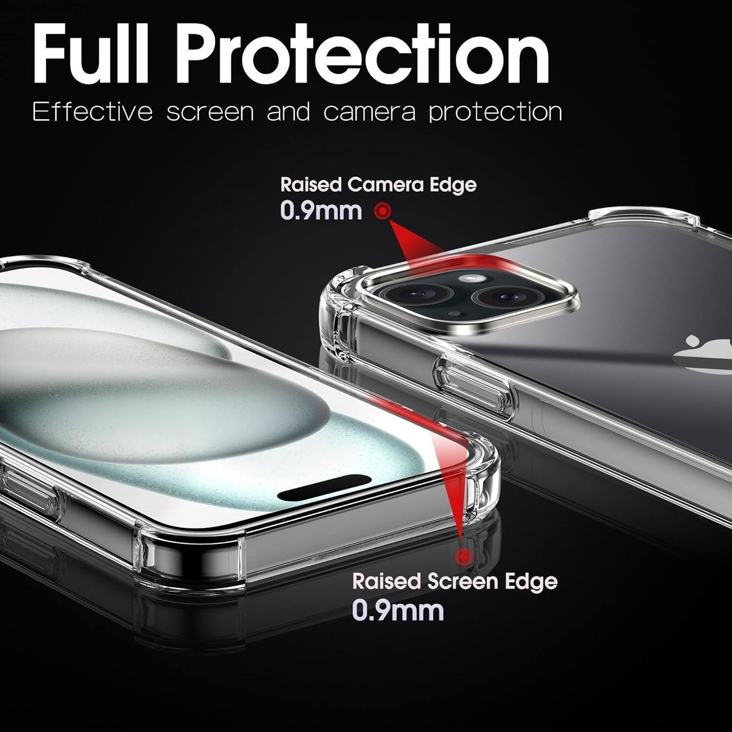 Full Protection
Effective screen and camera protection
Raised Camera Edge 0.9mm
Raised Screen Edge 0.9mm