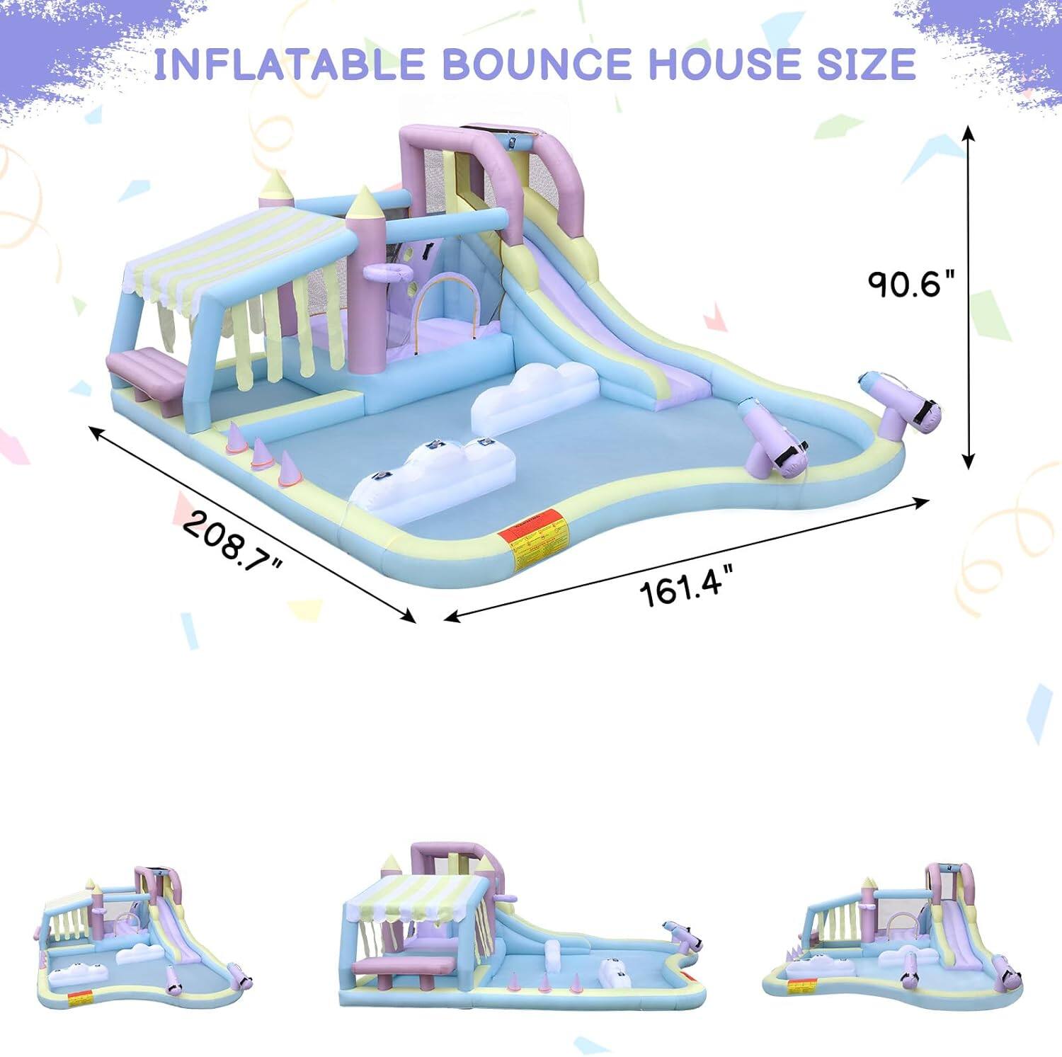 INFLATABLE BOUNCE HOUSE SIZE

90.6" x 208.7" x 161.4"