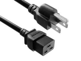 Cable Leader - 14 AWG NEMA 5-15P to IEC C19 Heavy Duty PDU Power Cord, 15A 125V, UL Listed, for UPS, Server and Rack PDU - Black