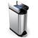 Angle. simplehuman - 40 Liter Dual Compartment Butterfly Lid Kitchen Recycling Step Trash Can, Brushed Stainless Steel - Brushed Stainless Steel.