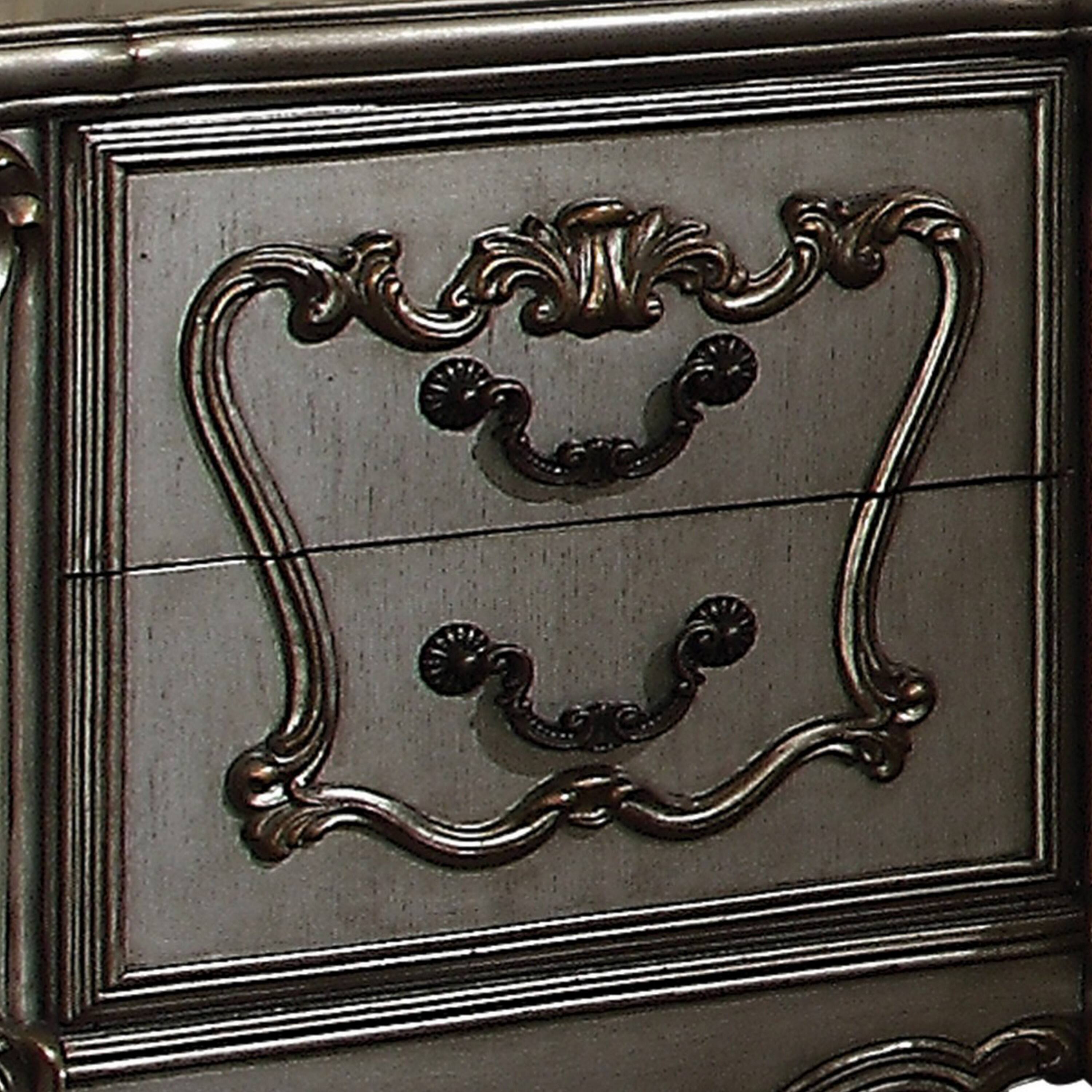 Alt View 2. Manhattan Lane - Two Drawer Nightstand With Oversized Scrolled Legs - Gray.