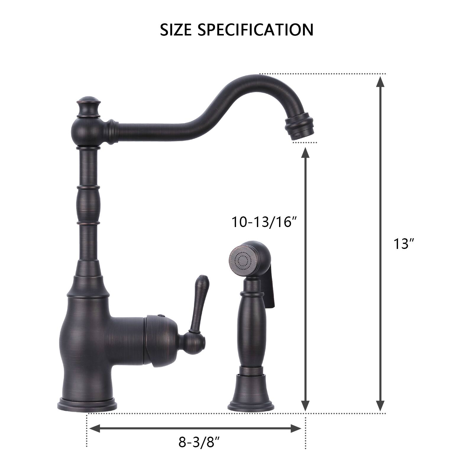 SIZE SPECIFICATION

- 10-13/16"
- 13"
- 8-3/8"
