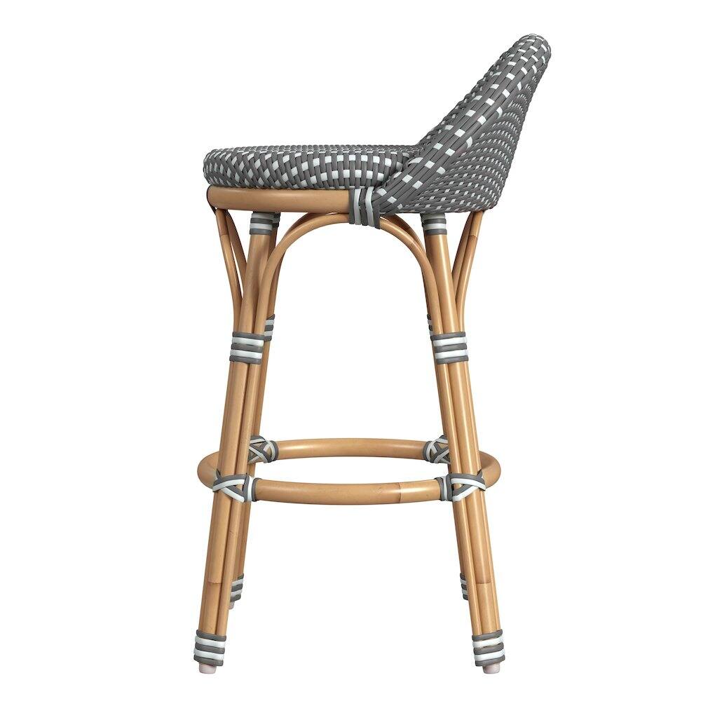Left. Butler Specialty - Inez 24 in. Seat Height Rattan Low Back Counter Stool - Gray.