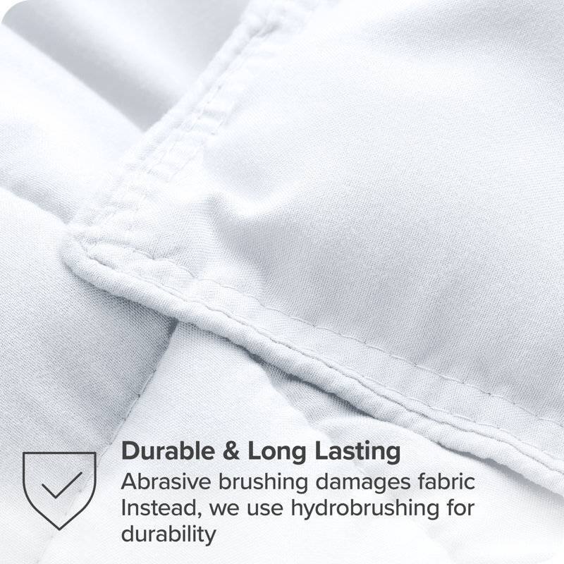 Durable & Long Lasting  
Abrasive brushing damages fabric  
Instead, we use hydrobrushing for durability