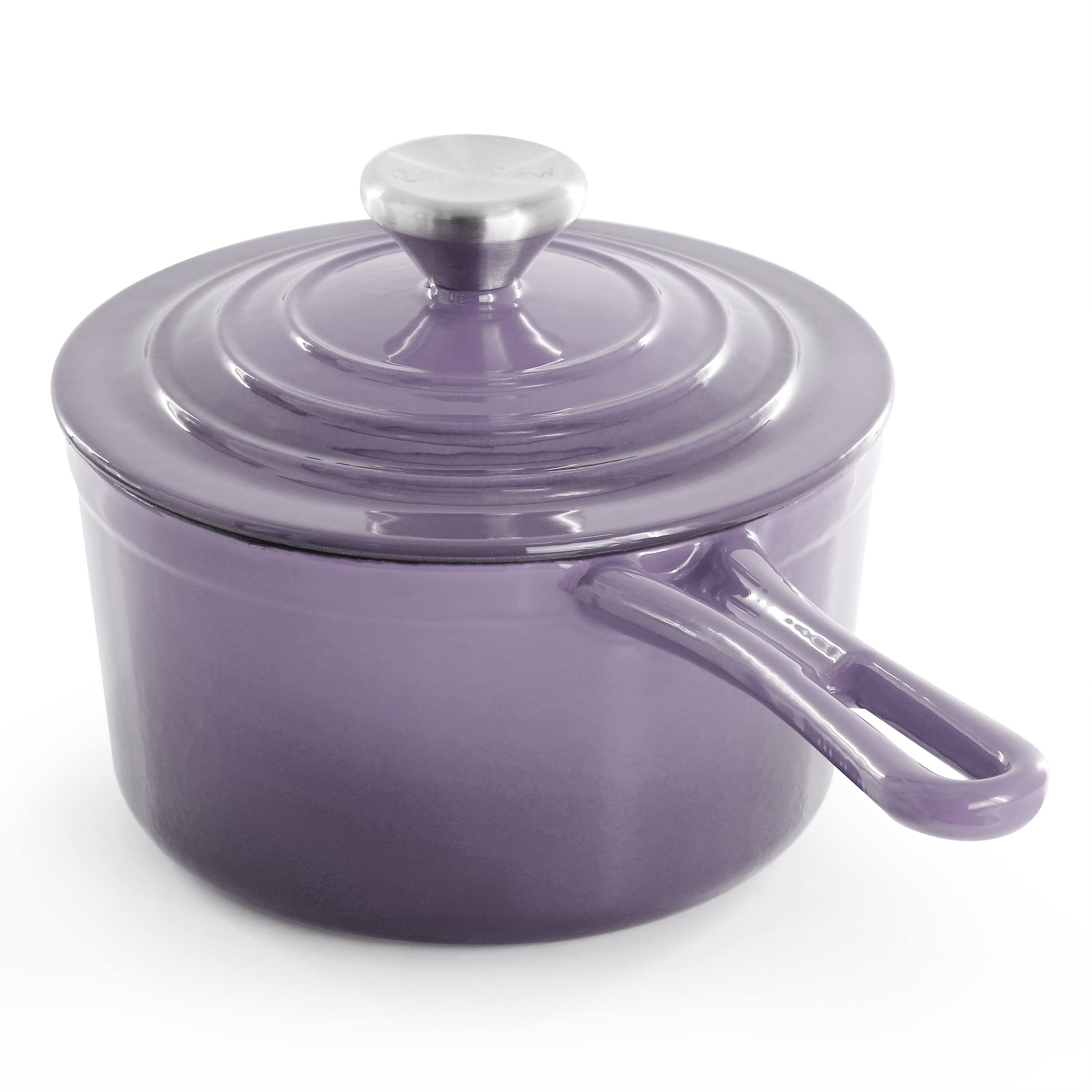 Alt View 1. Mega Chef - MegaChef 2 Quart Enameled Cast Iron Sauce Pan in Gradient Purple - Purple.