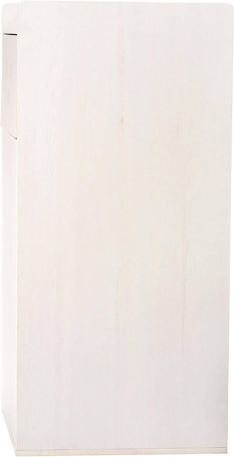 Left. Alpine Industries - 40 Gallon Wood Food Tray Top Trash Can Receptacle Enclosure - White.