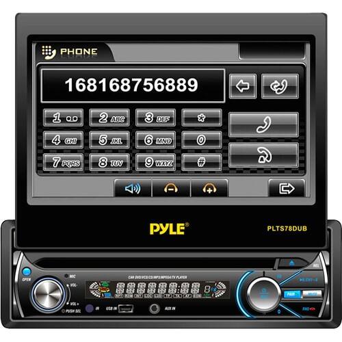 Front. PYLE - Car Audio/Video Plts78Dub 7 Single Din Detach Touch Screen - Black.
