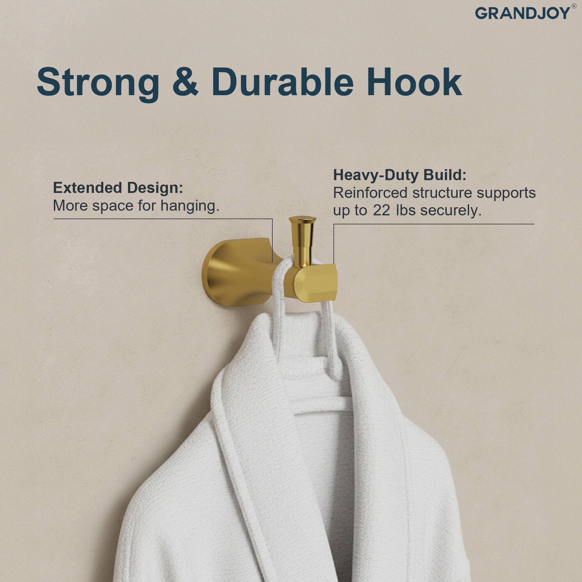 GRANDJOY

Strong & Durable Hook

Extended Design:
More space for hanging.

Heavy-Duty Build:
Reinforced structure supports up to 22 lbs securely.