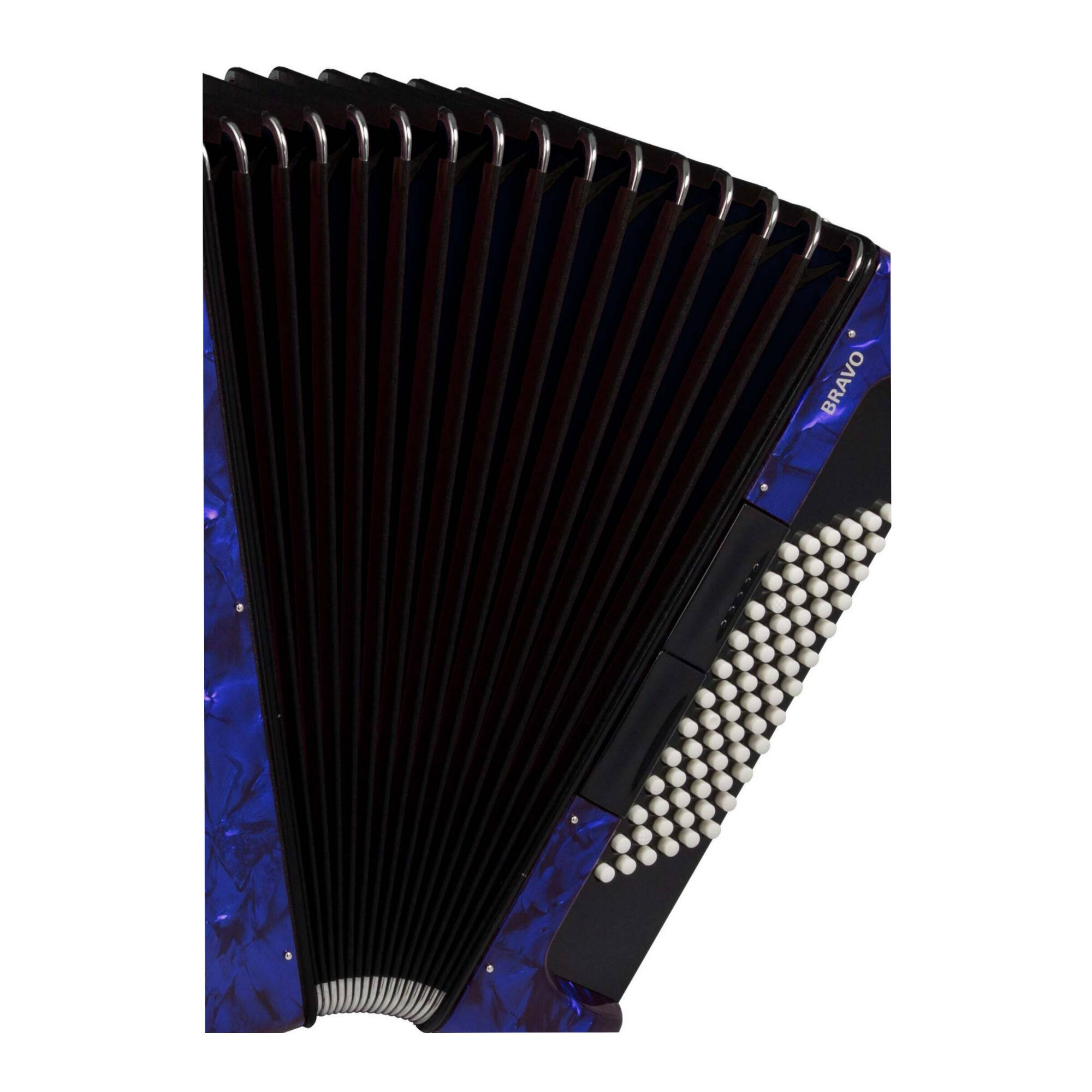 Angle. Hohner - Hohner Bravo III 72 Chromatic Piano Key Accordion (Pearl Dark Blue).