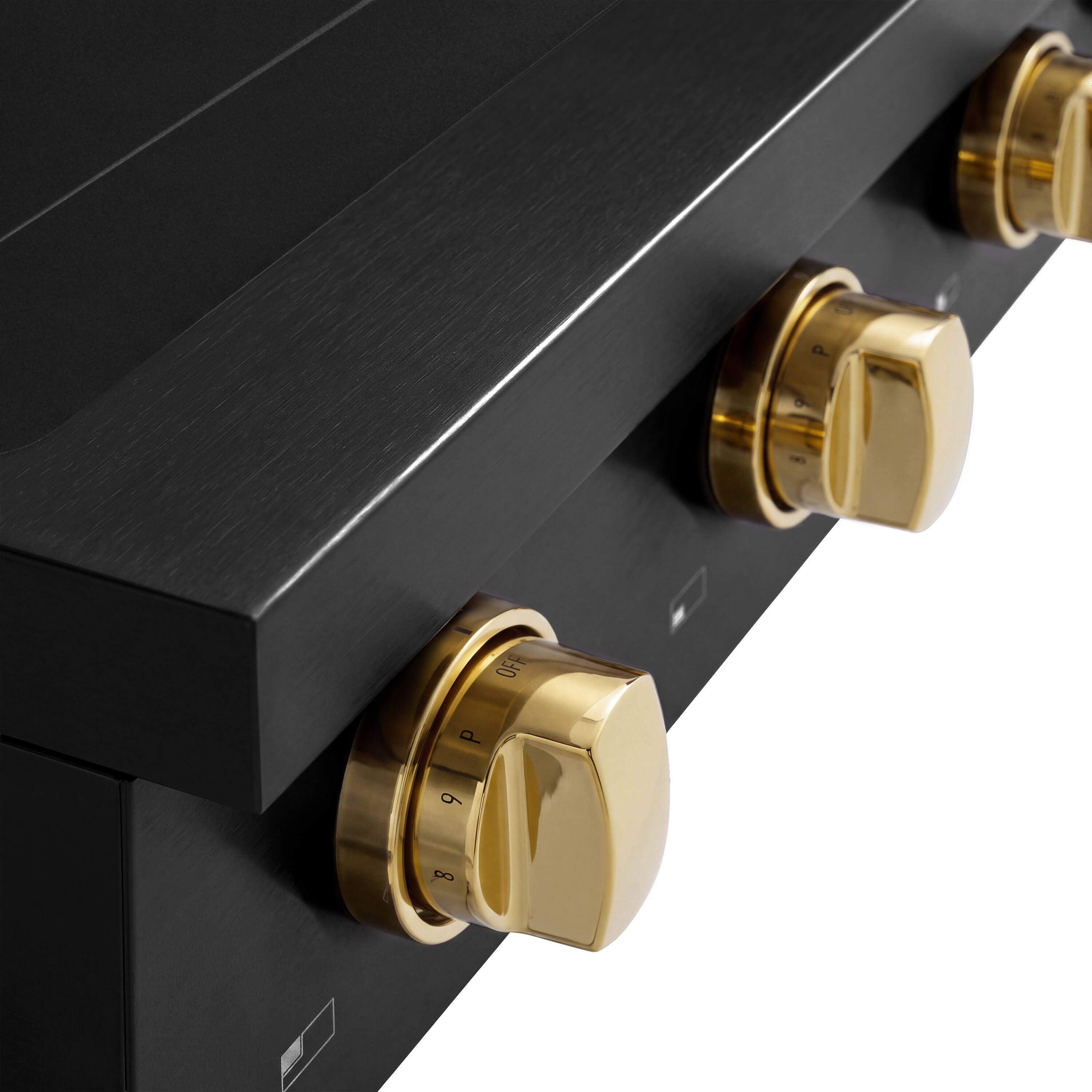 Alt View 8. ZLINE - Autograph 30 in. Paramount Built-in Induction Rangetop with 4 Element Cooktop in Black Steel & Polished gold Accents - Black Stainless Steel.