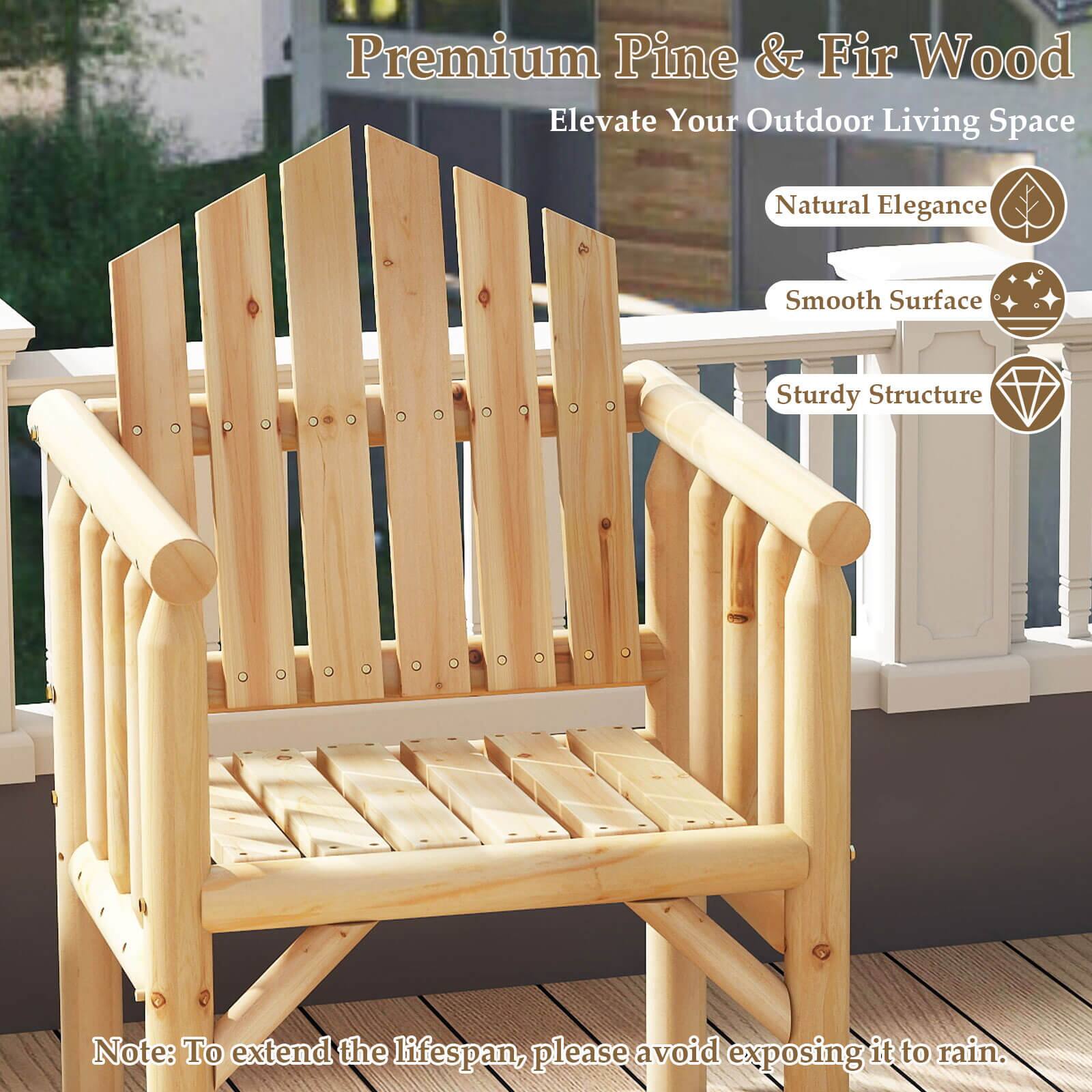 Premium Pine & Fir Wood  
Elevate Your Outdoor Living Space  

Natural Elegance  
Smooth Surface  
Sturdy Structure  

Note: To extend the lifespan, please avoid exposing it to rain.