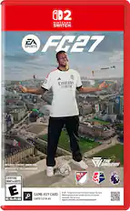 2 NINTENDO SWITCH. EA FC27 SPORTS Emirates FLY BETTER. THE REQUIRES CONTENT DOWNLOAD. V GROUNDS NCESSITE LE TLCHARGEMENT DE CONTENU. MLS EVERYONE NWSL ENFANTS et ADULTES. GAME-KEY CARD 66G8-Full Telechargement 1 gome du downlood jeu complet via internet (66 Go) required vio Internet See back ncessaire. Voir OU uverso. ESRB CARTE CL DE JEU support.nintendo.com/switch2/gamekeycard