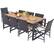 Alt View 7. Costway - 9 Pieces Patio Rattan Dining Set with Acacia Wood Table, 1.9" Umbrella Hole - Mix Brown + Off White.