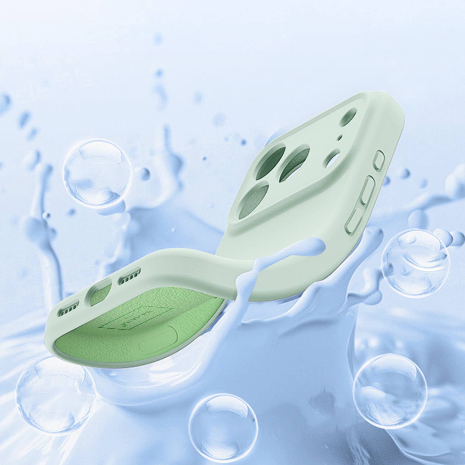 Left. SaharaCase - Apple iPhone 17 Pro Max Case | Ultra Thin Silicone | Smooth Finish | Anti-Slip Grip | Venture Series - Oasis Green.