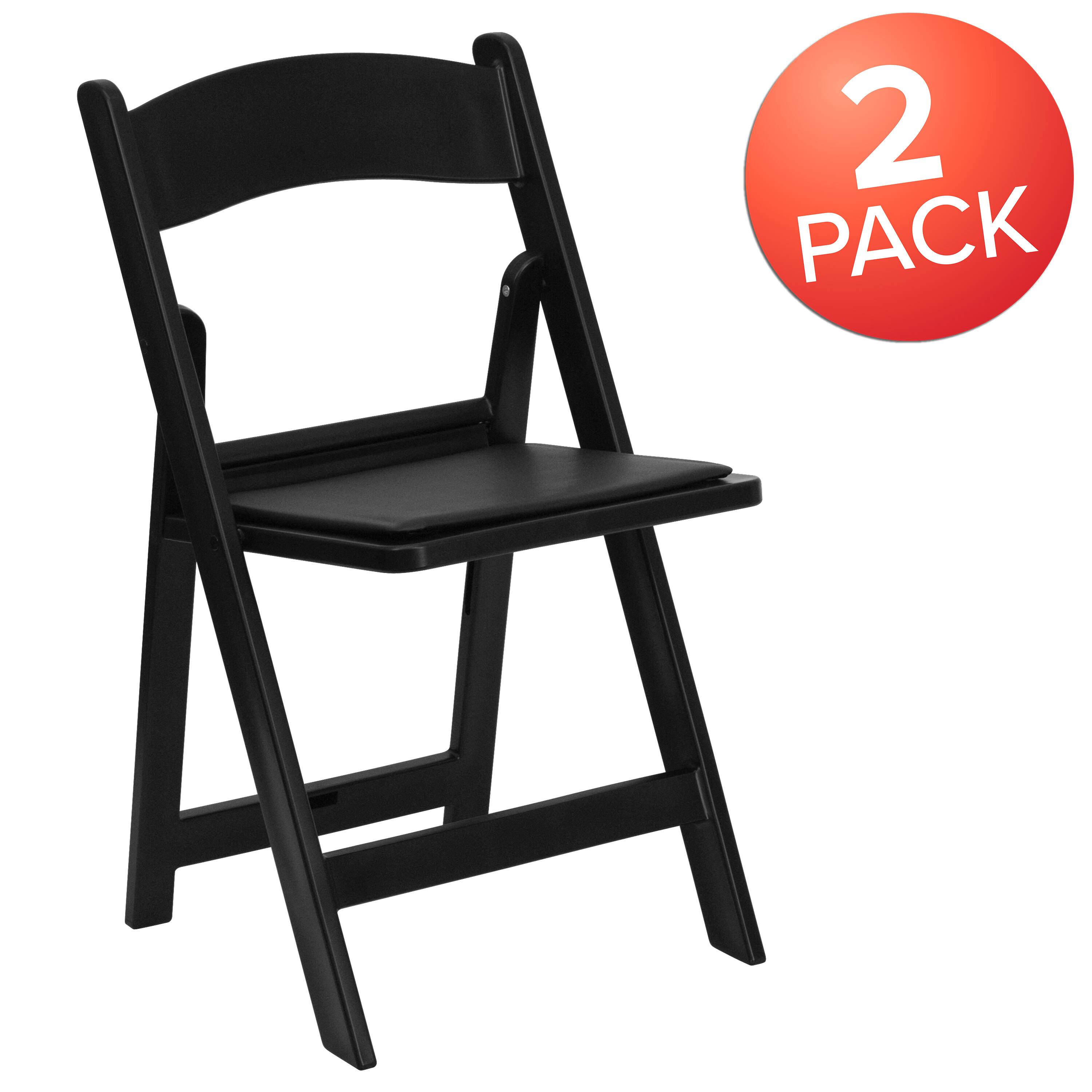 Alt View 1. Emma + Oliver - Folding Chair - Resin– 2 Pack 800LB Weight Capacity Event Chair - Black.
