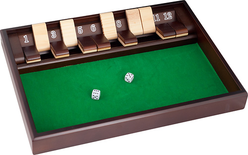 Angle View: Hey! Play! - Shut The Box Game-Classic 9 Number Wooden Set with Dice Included-Old Fashioned, 2 Player Thinking Strategy Game