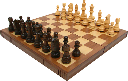 Angle View: Trademark Games - Chess Board Walnut Book Style with Staunton Chessmen