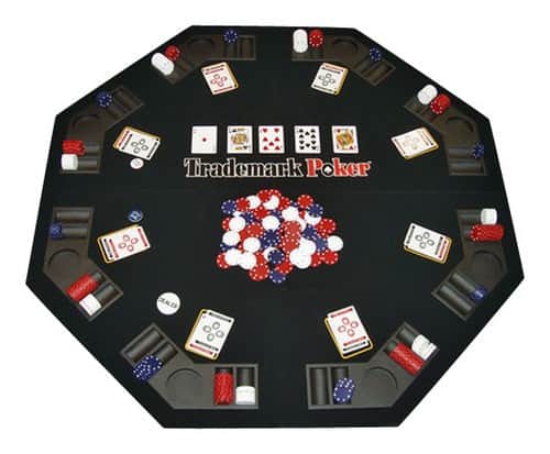 Front. Trademark Global - Texas Traveller 48" x 48" Tabletop and Chip Travel Set - Black.