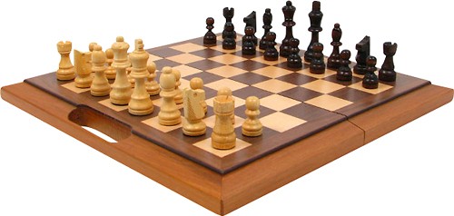 Board Game Trademark Games Deluxe Wooden Chess Checker And Backgammon Set Brown 