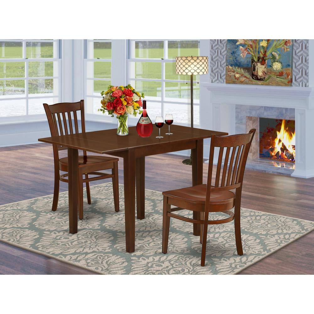 Angle. East West Furniture - Dining Room Set Mahogany - Brown.