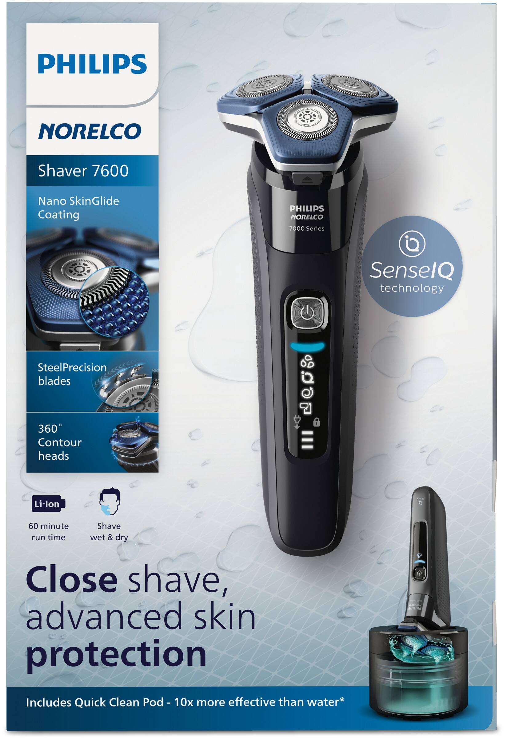 Philips Norelco outlets Shaver 7700, Rechargeable Wet & Dry Electric Shaver with SenseIQ