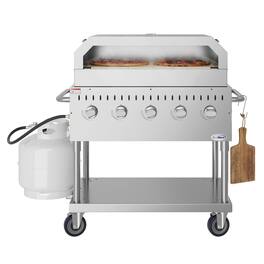 Koolmore - 36 in. Commercial Outdoor Propane Grill With Pizza Oven in Stainless-Steel (CGKIT3-36P) - Stainless Steel