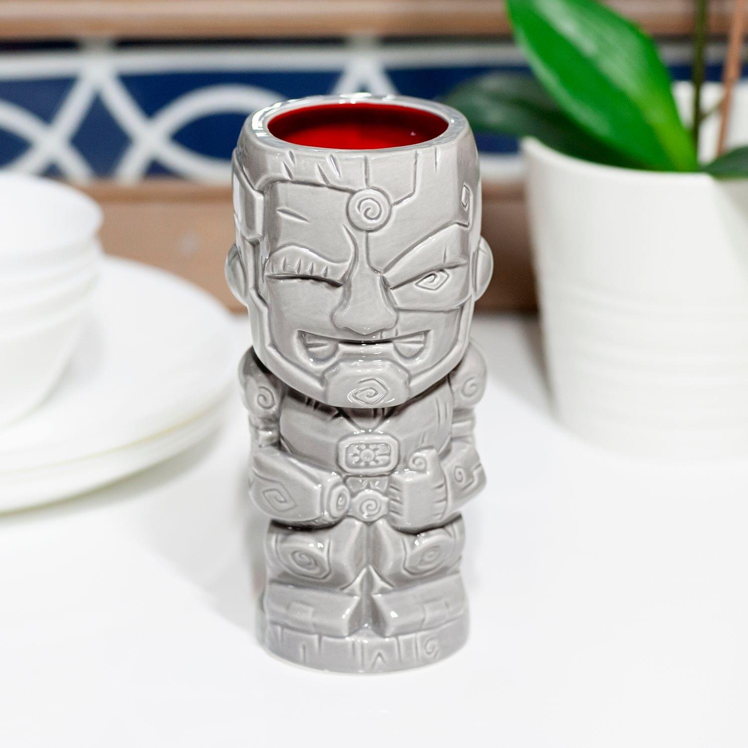 Alt View 4. DC Comics - Geeki Tikis DC Comics Cyborg Ceramic Mug | Holds 16 Ounces - Grey.