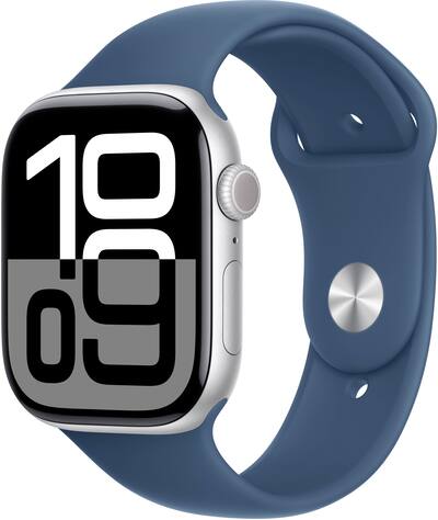 Apple Watch Series 10 (GPS) 46mm Aluminum Case with Denim Sport Apple Watch Series 10 (GPS) 46mm Aluminum Case with Denim Sport