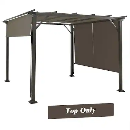 Front. Costway - Costway 2PCS 16x4 Ft Universal Replacement Canopy for Pergola Structure Sun Awning - Brown.
