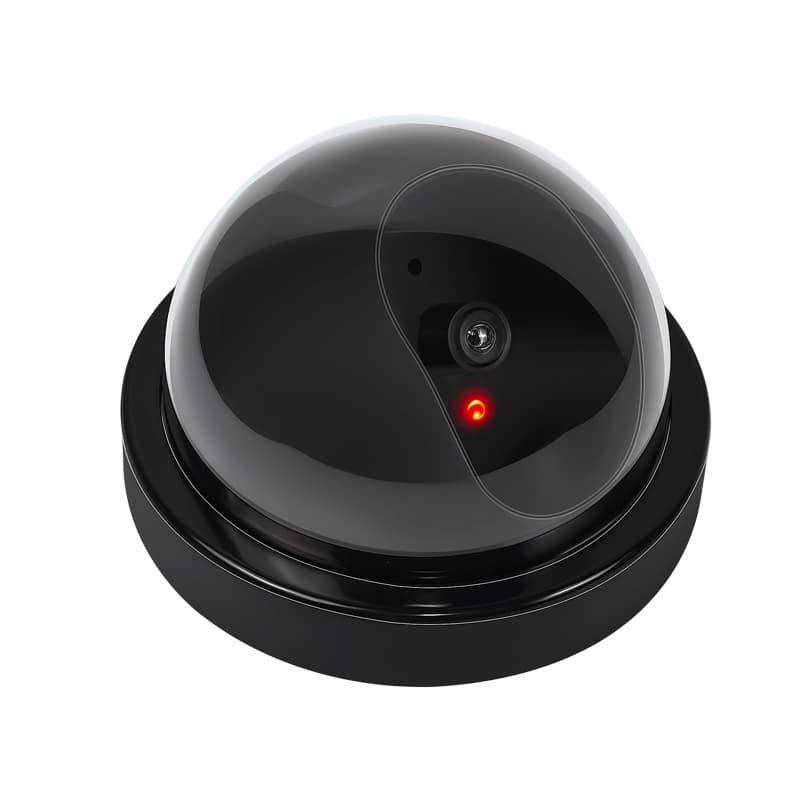 Cluzine - Dummy Security Camera, Fake Dome Camera with Flashing Red LED, Battery Powered