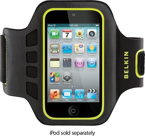 Front Standard. Belkin - EaseFit Arm Band for 4th-Generation Apple® iPod® touch - Black/Yellow.