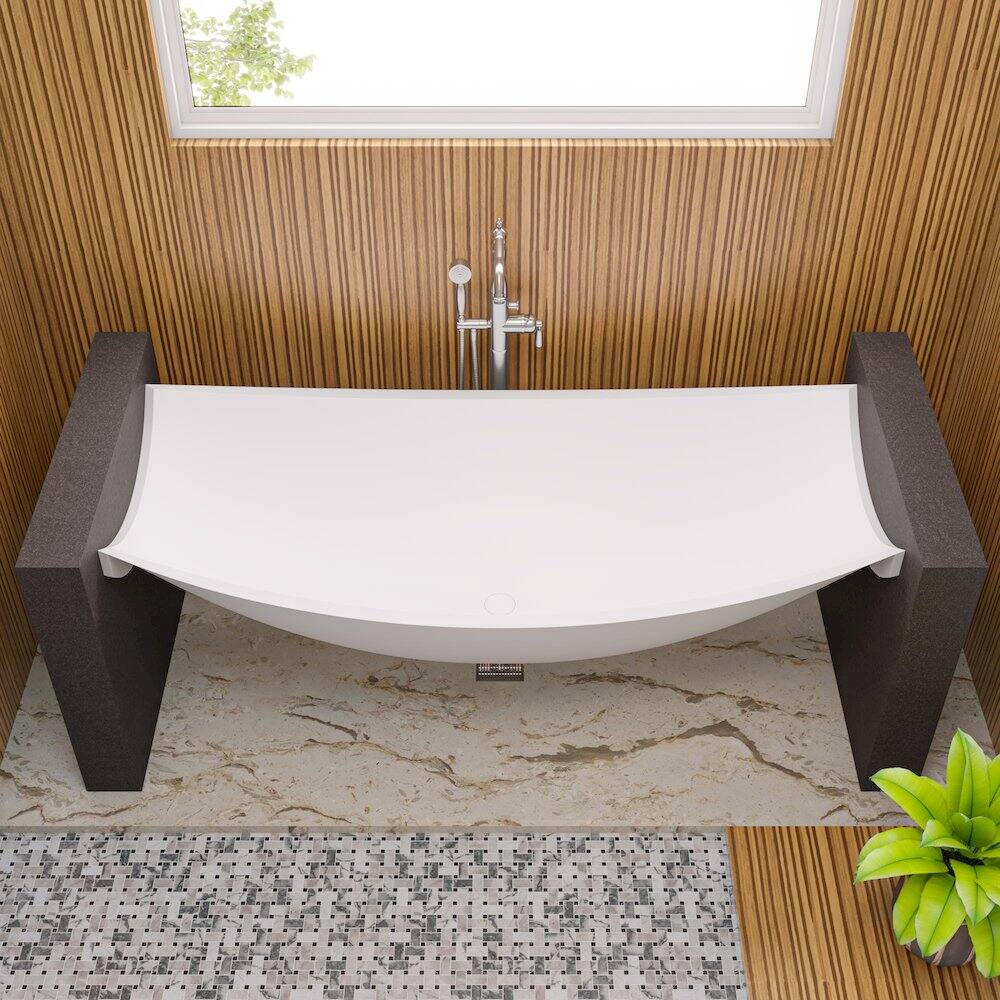 Back. Alfi - 5" x 5" Square Stainless Steel Shower Drain with Groove Lines - Gray.