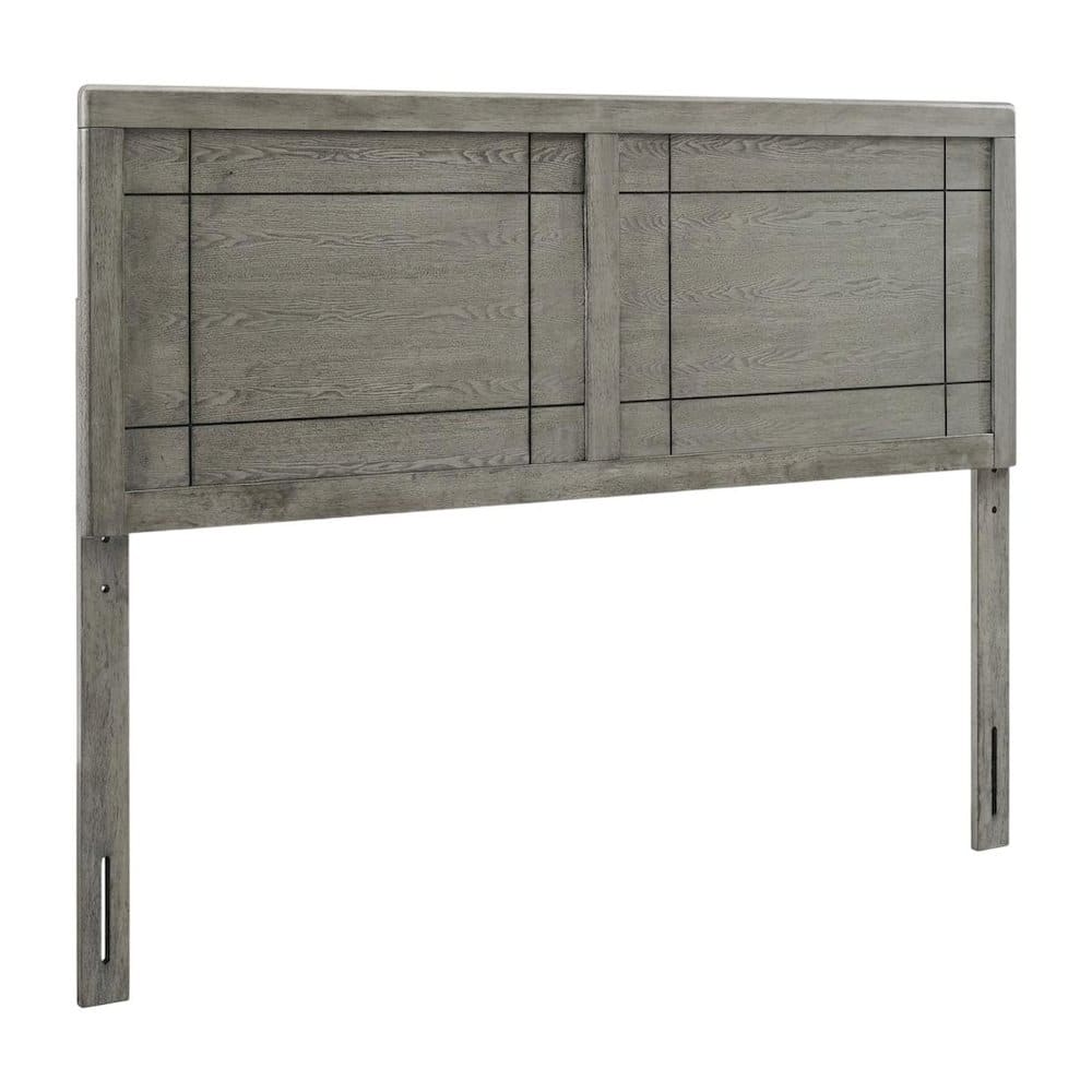 FurniFact - Wood King Headboard with Solid Build and Classic Design for Bedroom - Gray