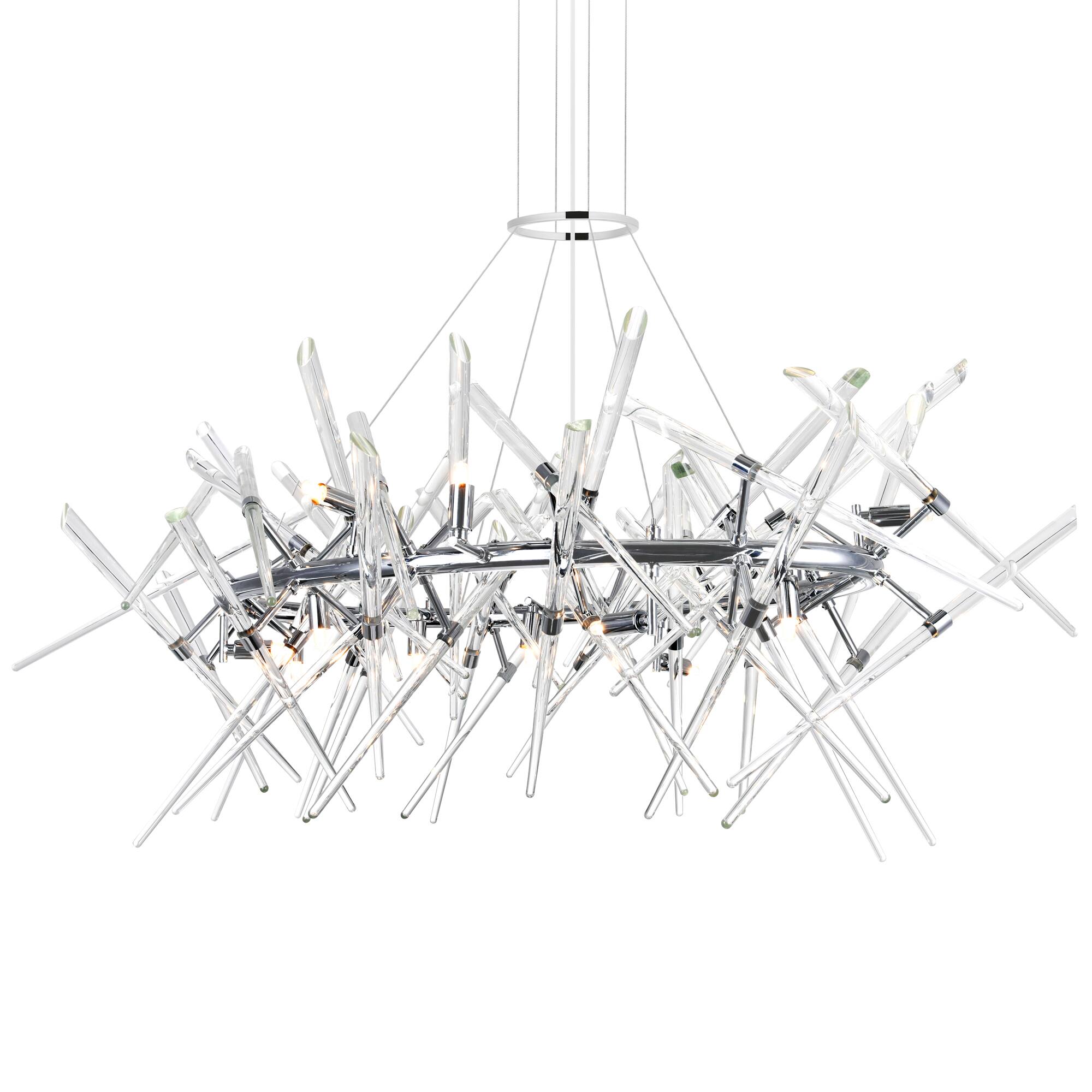 Angle. CWI Lighting - Icicle 12 Light Chandelier With Chrome Finish - Chrome.