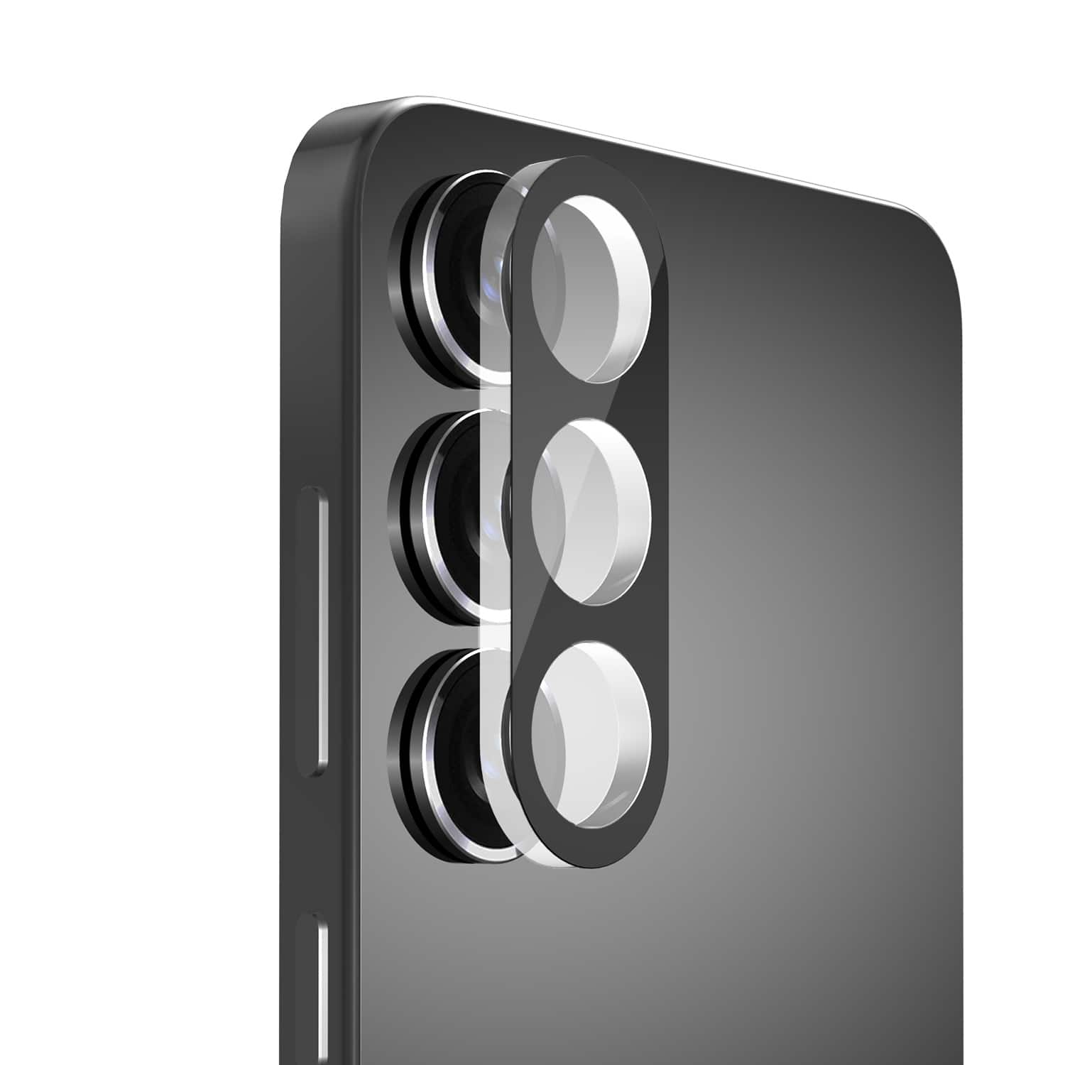 FDN - Tempered Glass Lens Protector for Samsung Galaxy S25 - Black - Clear