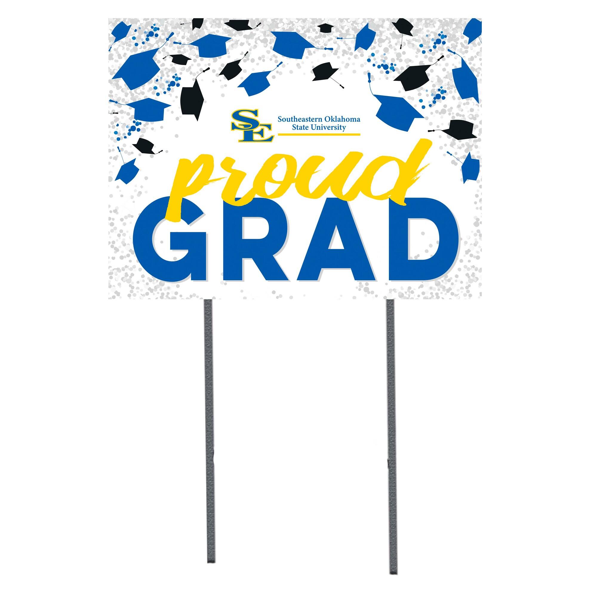 Southeastern Oklahoma State Savage Storm 18" x 24" Proud Grad Yard Sign