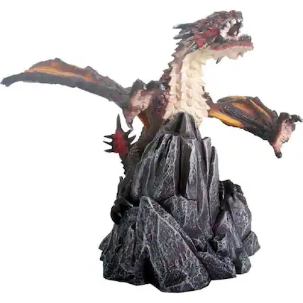 Front. Pacific Trading - Fiero Dragon on Rock 7.75 inch Length Figurine Hand Painted Resin Statue.