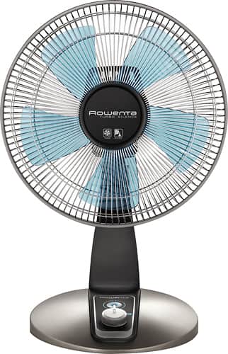 Rowenta - Turbo Silence Desk Fan - Silver - Larger Front