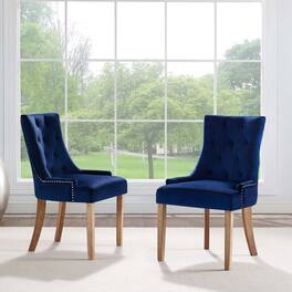 Pose Performance Velvet Dining Chair Set of 2 by Modway - Navy