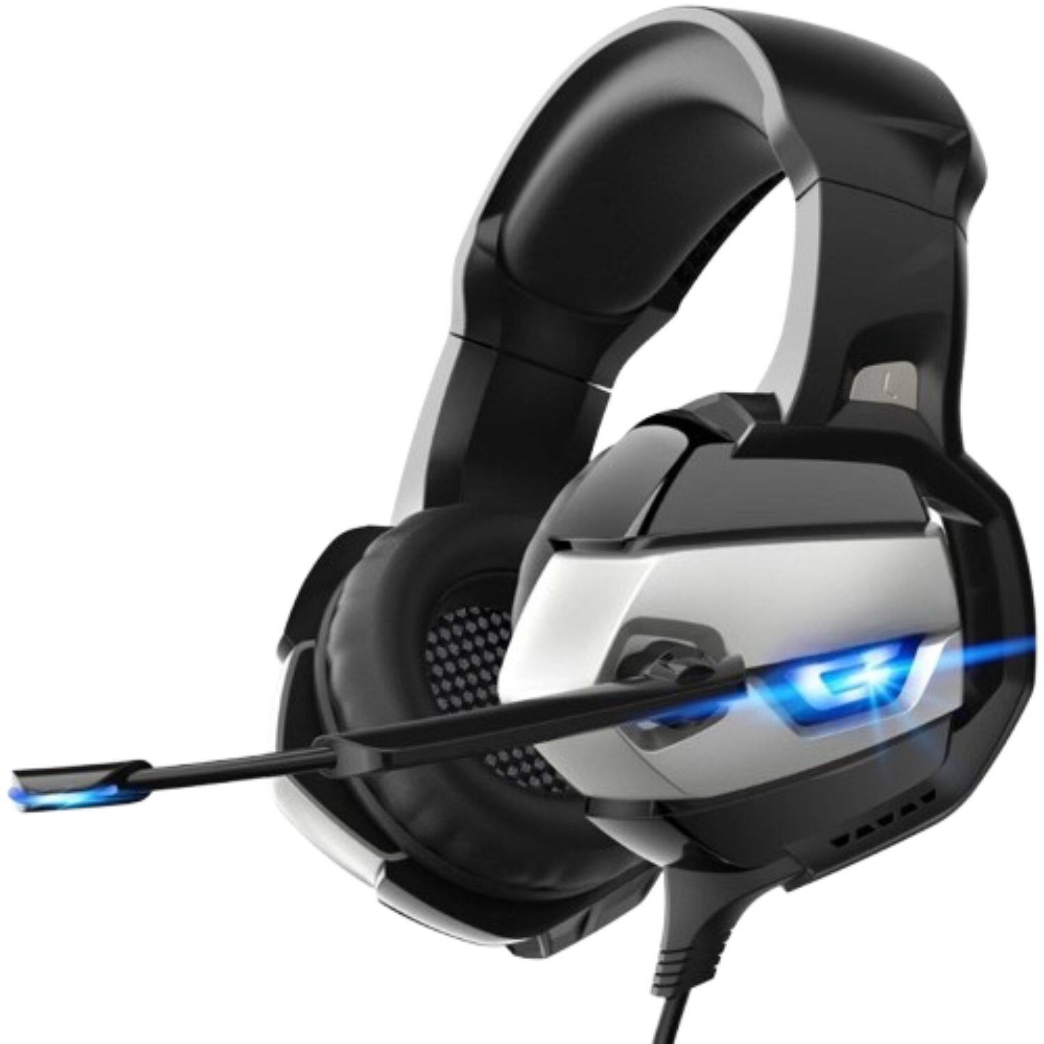 Front. Stock Preferred - Stereo Gaming Headset with Noise-Canceling Mic-BlackGray - Black/Gray.