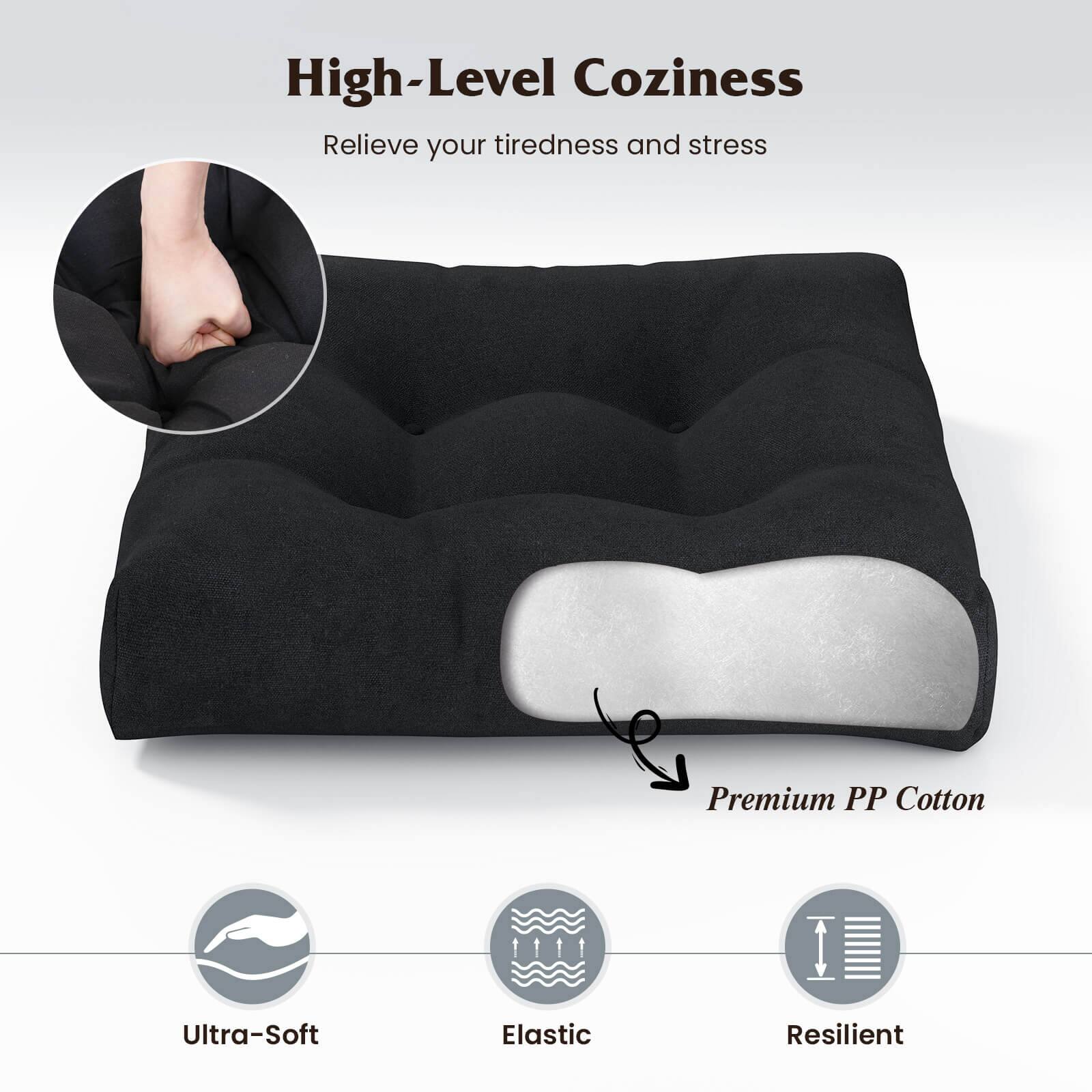 High-Level Coziness  
Relieve your tiredness and stress  

Premium PP Cotton  

Ultra-Soft  
Elastic  
Resilient