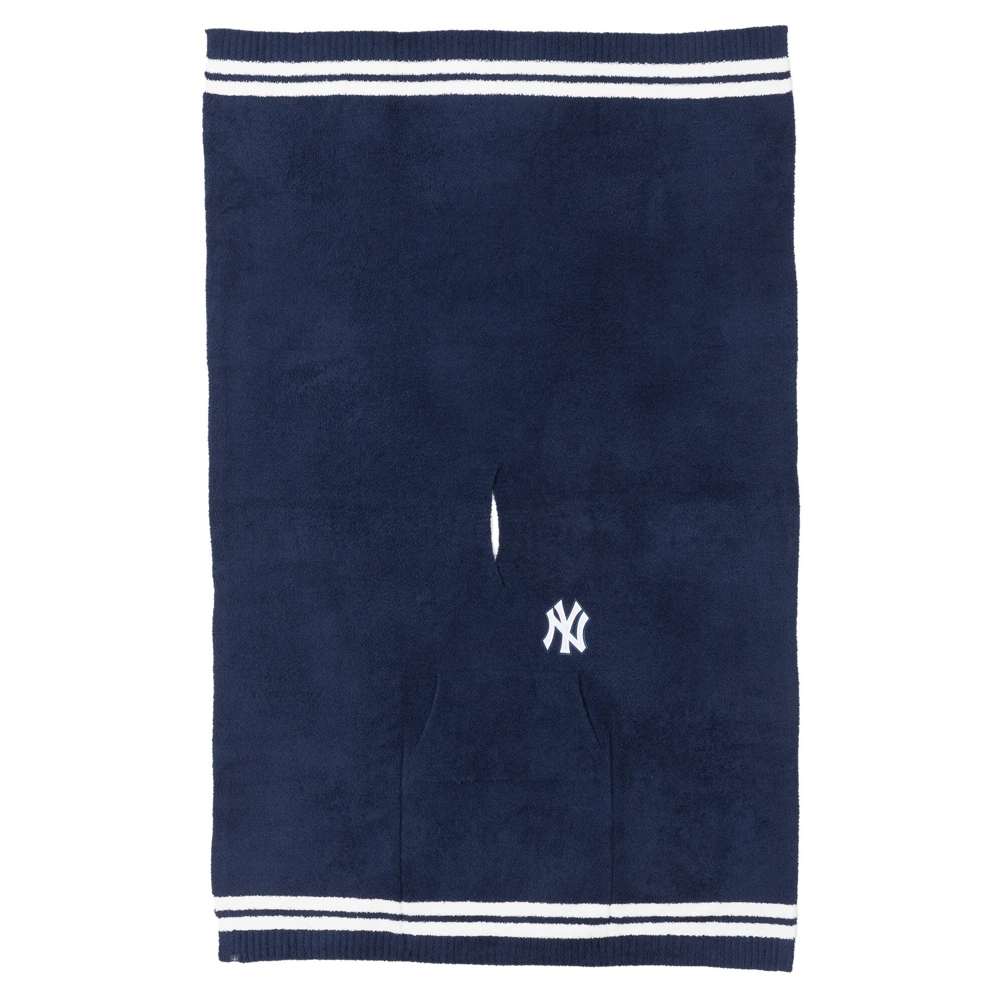 Alt View 3. Barefoot Dreams - Navy New York Yankees CozyChic 3-in-1 Poncho - Navy.