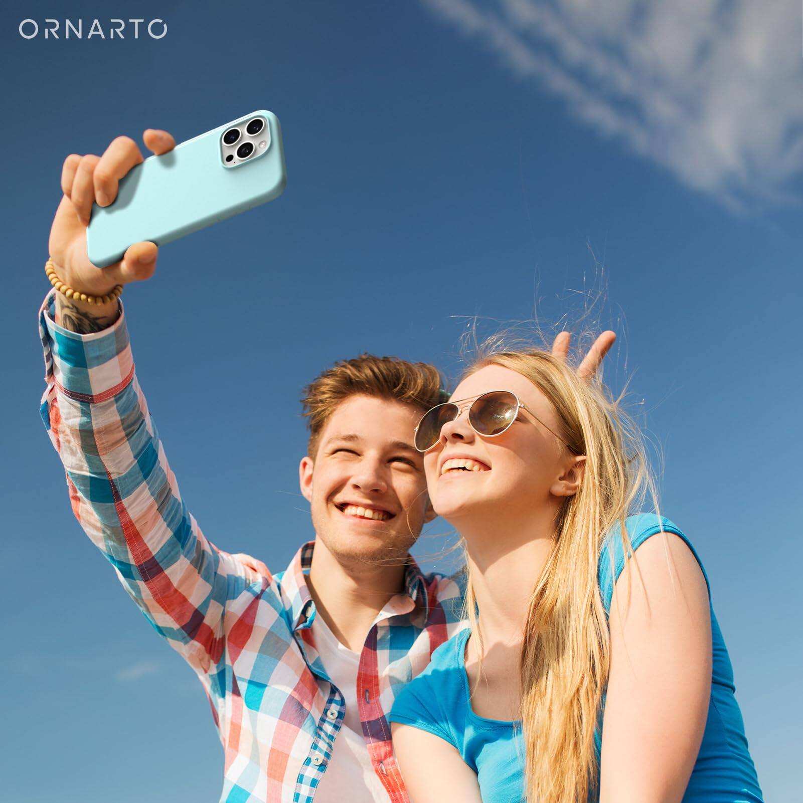 Alt View 5. Ornarto - ORNARTO Compatible with iPhone 15 Pro Max Case 6.7", Slim Liquid Silicone Full Covered Protective Cover-Fresh Mint - Fresh Mint.