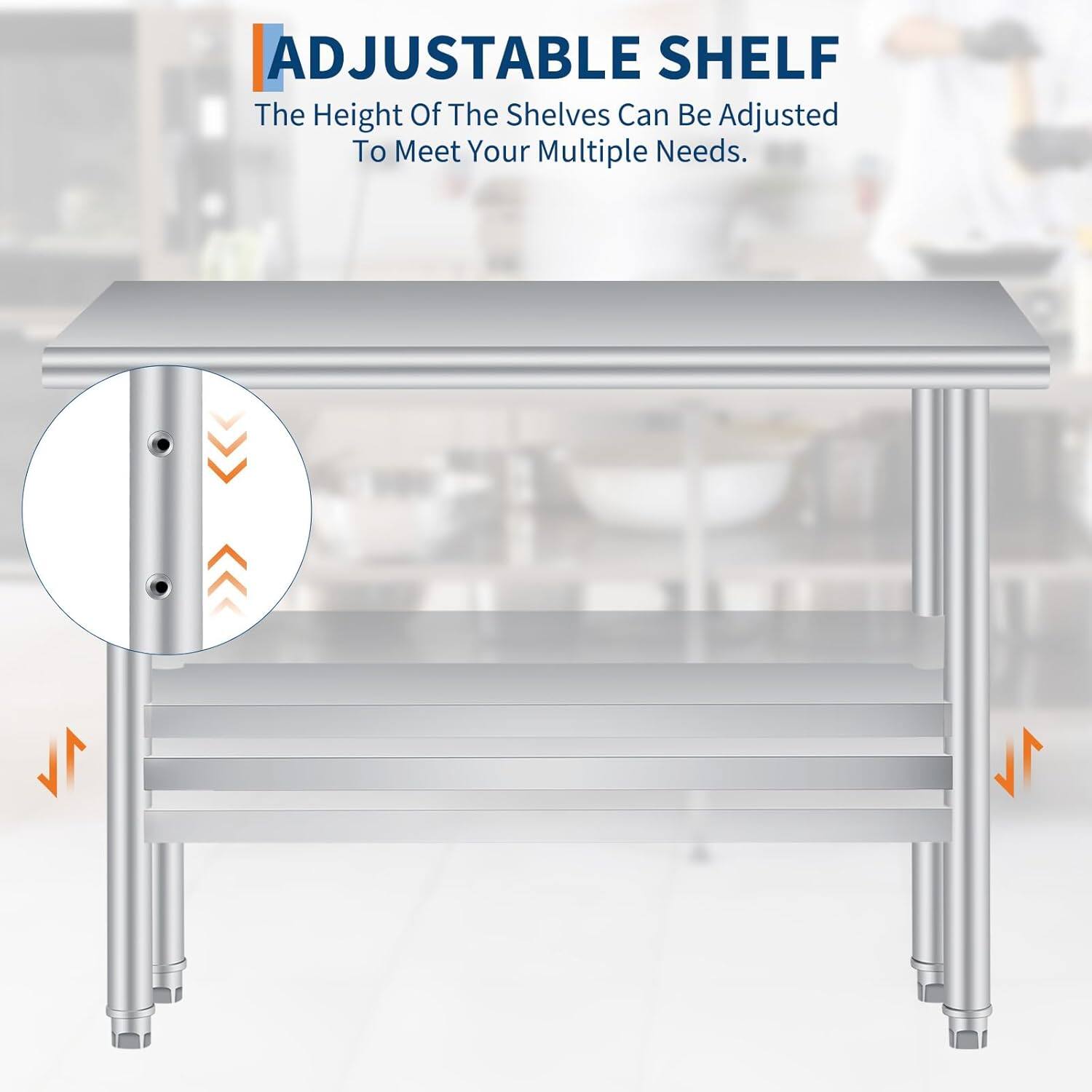 ADJUSTABLE SHELF  
The Height Of The Shelves Can Be Adjusted To Meet Your Multiple Needs.