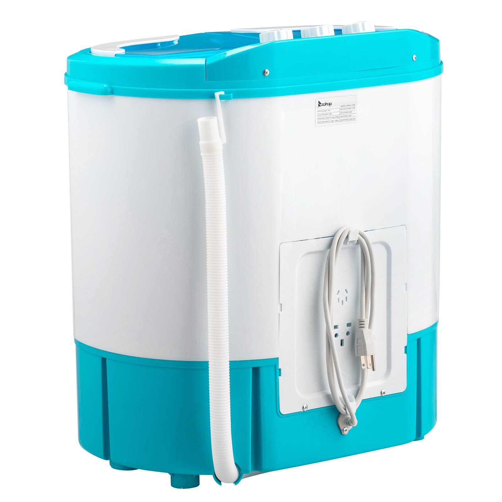 Alt View 2. Winado - 10 lbs Semi-Automatic Washing Machine Laundry Washer Spin Home Draining Pump - Blue & White.