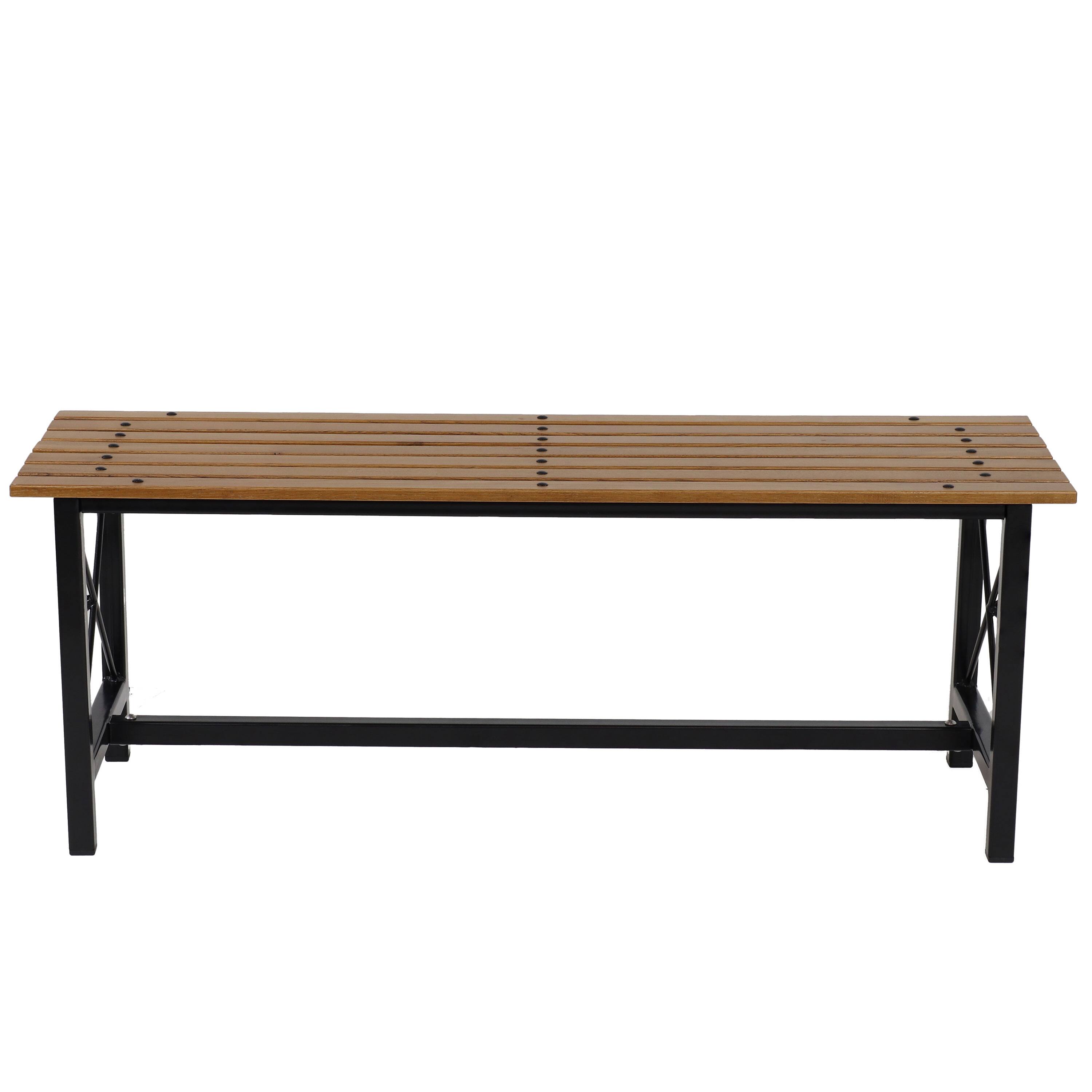 Alt View 5. Sunnydaze - 17.75" European Chestnut Patio Dining Bench - Brown.