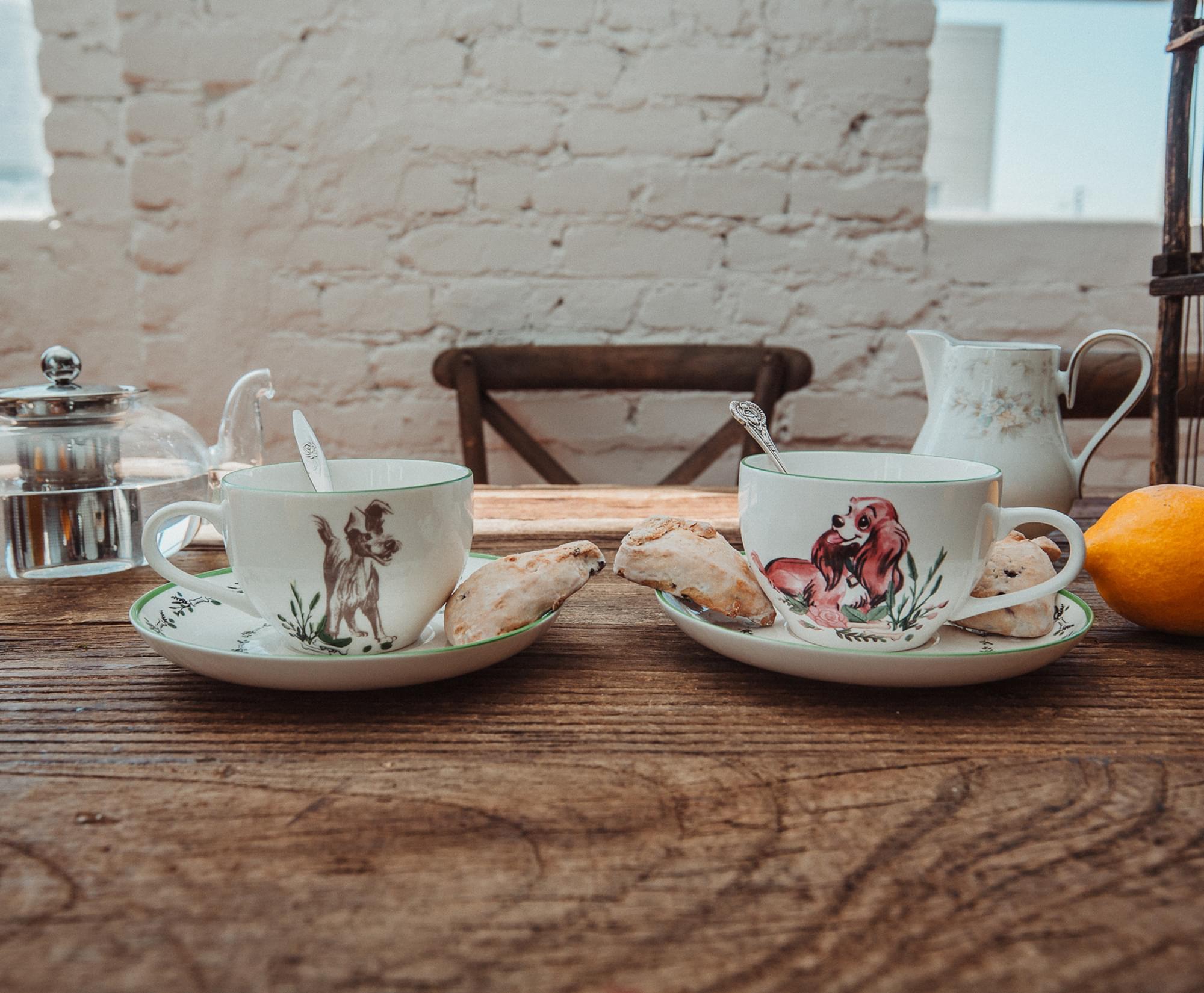 Alt View 10. Disney - Disney Lady and the Tramp Bone China Teacup and Saucer | Set of 2 - Brown.