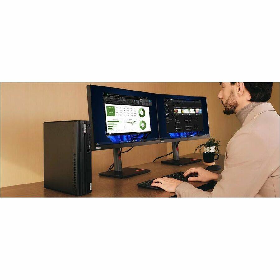 Alt View 1. Lenovo - Lenovo ThinkCentre M75s Gen 5 12TA0017US Desktop Computer - AMD Ryzen 7 PRO 8700G - 32 GB - 512 GB SSD - Small Form - Black.