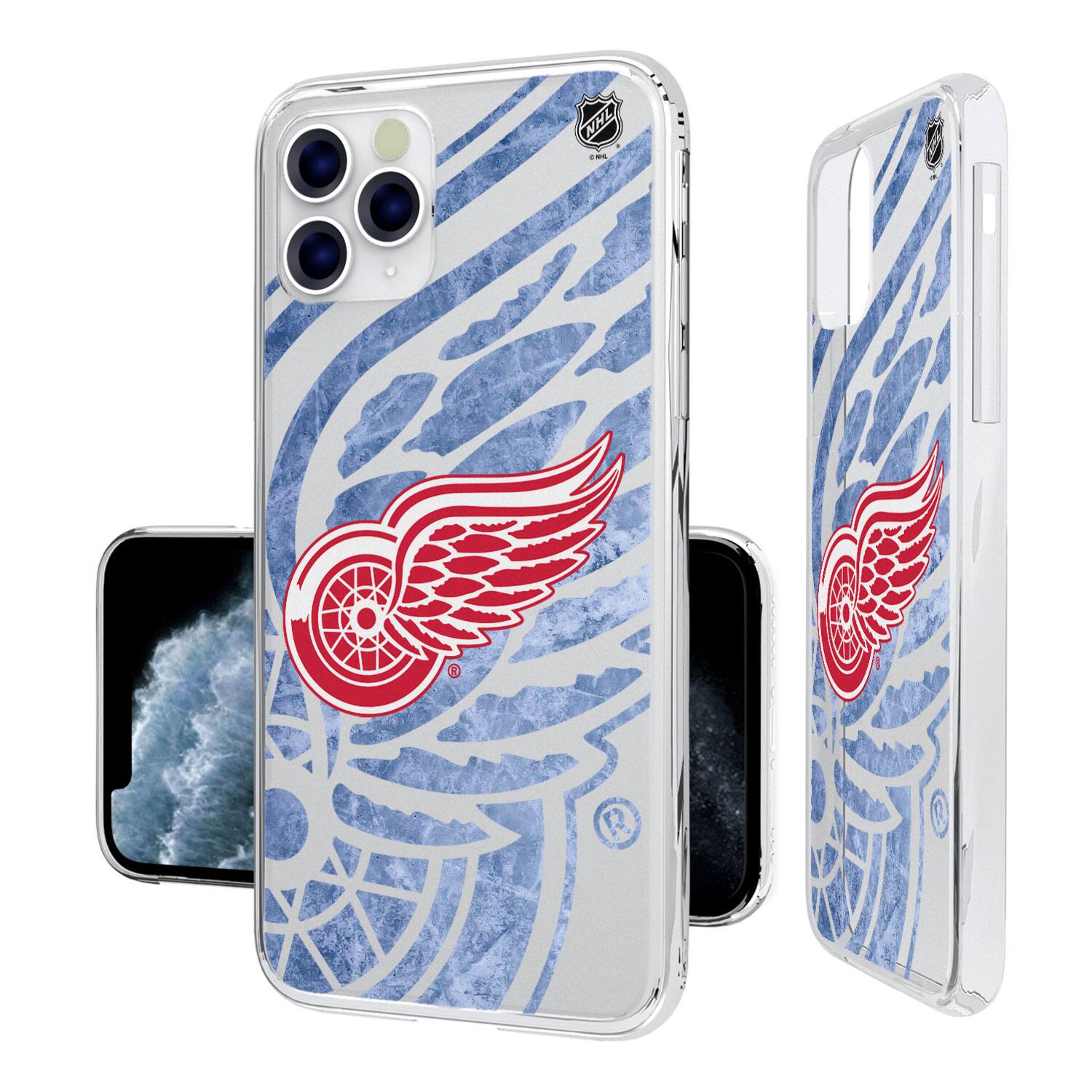 Front. Keyscaper - Detroit Red Wings iPhone Clear Ice Case - 16e - Multicolor.